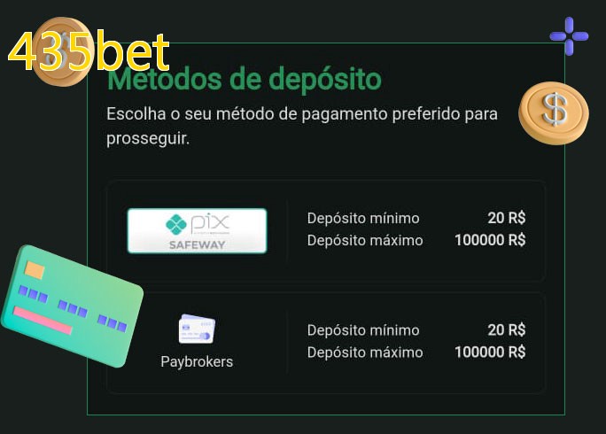 O cassino 435betbet oferece uma grande variedade de métodos de pagamento
